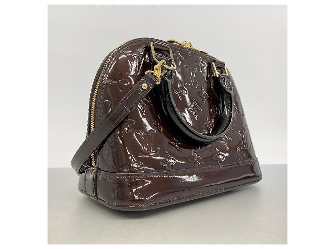 Borsa Louis Vuitton Alma BB Vernis Bordò - vista 2