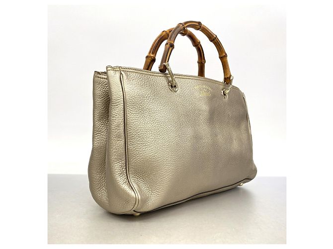 Borsa Gucci Bamboo in Silver Argento - vista 2