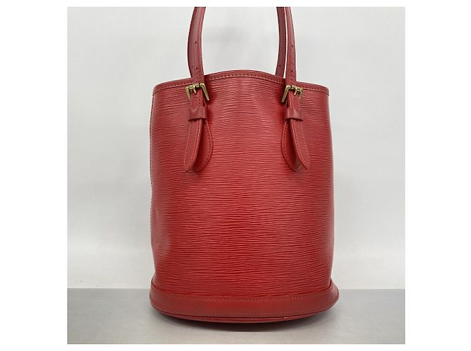 Borsa Tote Louis Vuitton Epi Bucket PM Rosso - vista 12