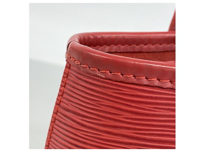 Borsa Tote Louis Vuitton Epi Bucket PM Rosso - vista 7