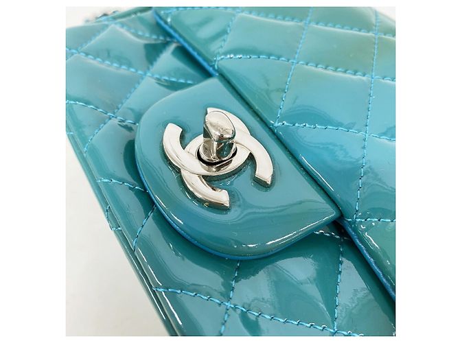 Borsa a tracolla con catena Chanel Matelassé Blu - vista 10