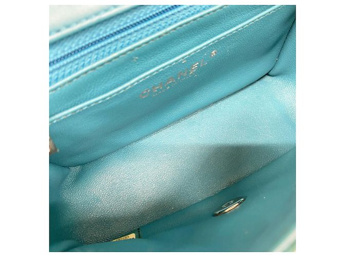 Borsa a tracolla con catena Chanel Matelassé Blu - vista 4