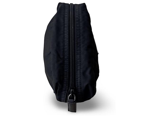 Pochette Prada in nylon nero - vista 3