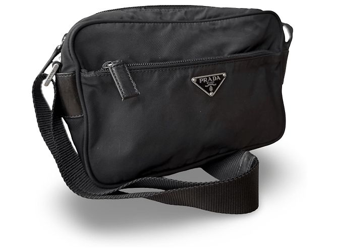 Bolsa tiracolo Prada Tessuto em nylon preto - vista 4