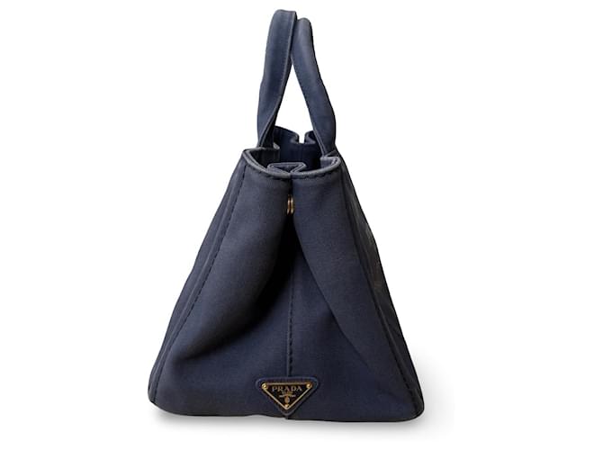 Borsa tote Prada Canapa blu e oro D'oro - vista 4