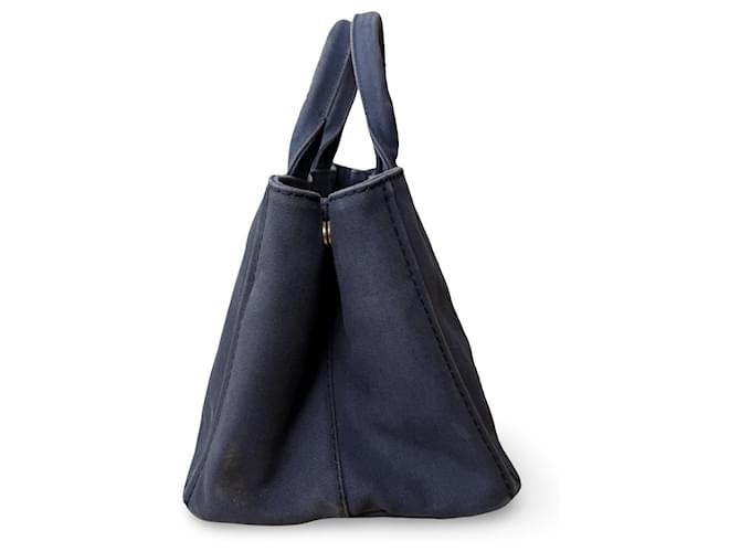 Borsa tote Prada Canapa blu e oro D'oro - vista 5