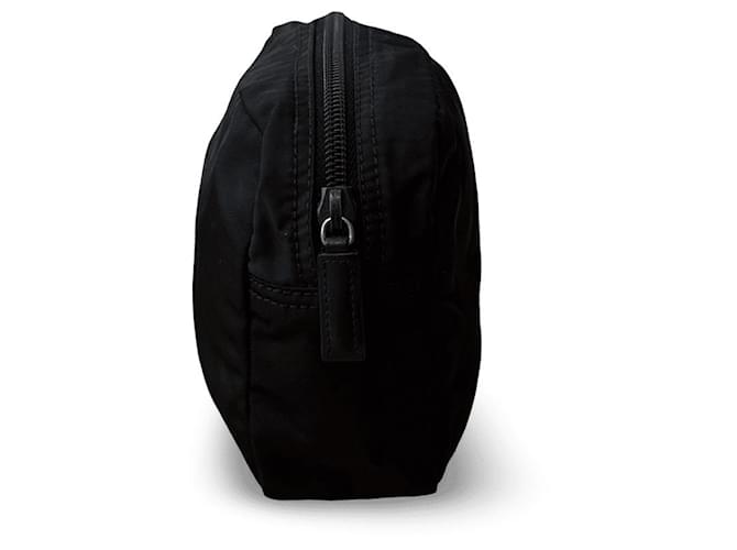 Pochette Prada in nylon nero - vista 3