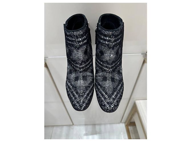 Stivaletti texturizzati neri Giuseppe Zanotti Sz.36 usati - vista 4
