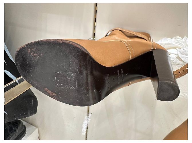Hermès Tan Leather Buckle Ankle Boots EU 40 Pre-owned - view 8