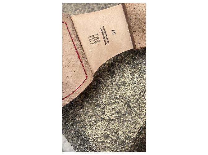 Sandali Carolina Herrera in pelle marrone con lucchetto - vista 3