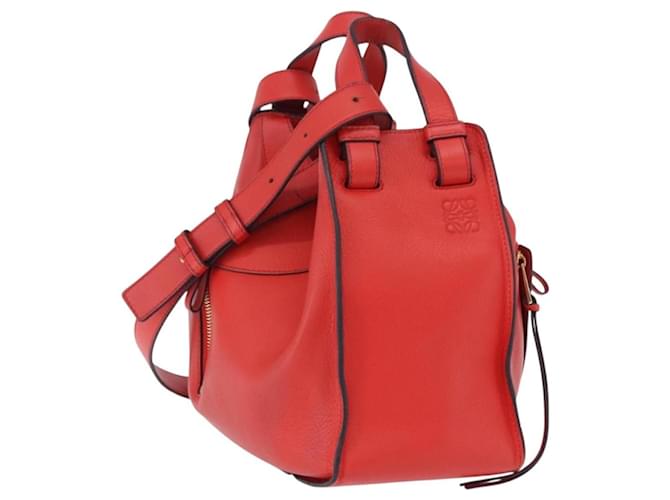 Loewe Hammock Leather Small Rosso - vista 5