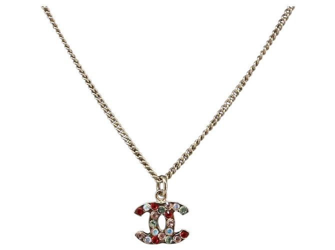 Pendente Chanel Rainbow CC in metallo e cristalli Multicolore - vista 3