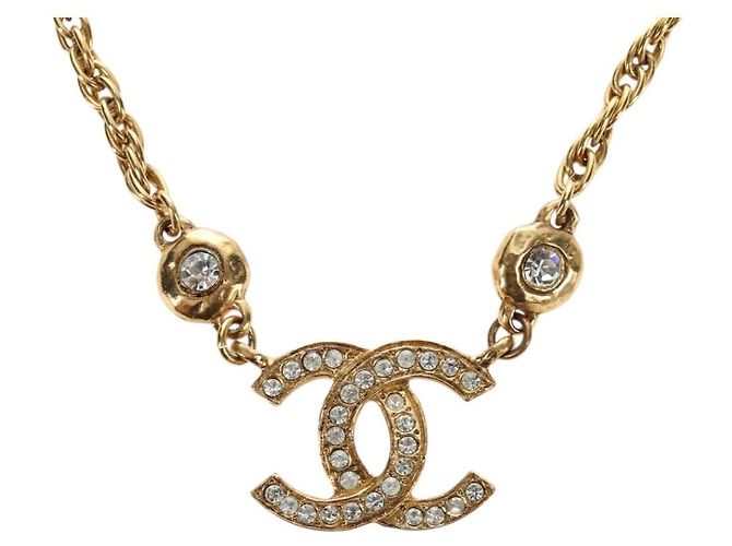 Pendente Chanel CC in metallo con cristalli D'oro - vista 3