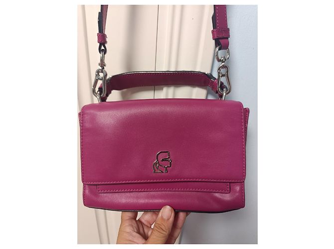 Borsa a tracolla Karl Lagerfeld in pelle fucsia Fuschia - vista 13