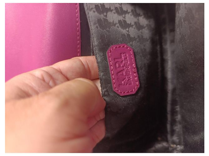 Borsa a tracolla Karl Lagerfeld in pelle fucsia Fuschia - vista 9