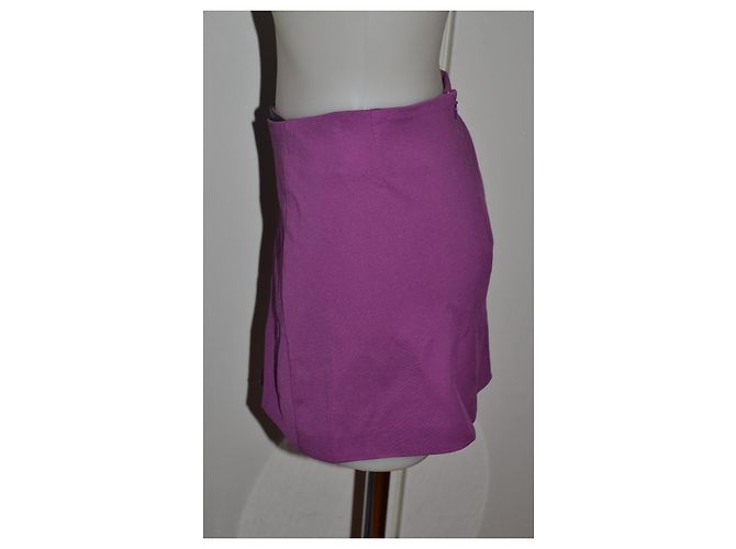 Minifalda Pinko Morada con Detalles en Ecopiel Negro Morado oscuro - vista 3