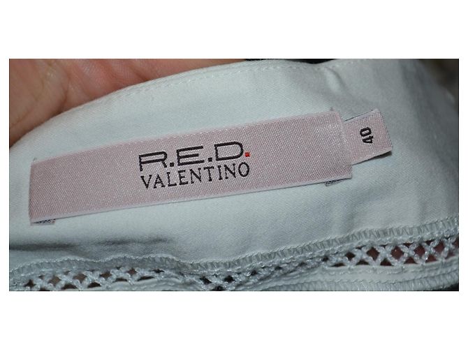 Red Valentino Falda tubo blanca de algodón R.E.D. Valentino Blanco - vista 5
