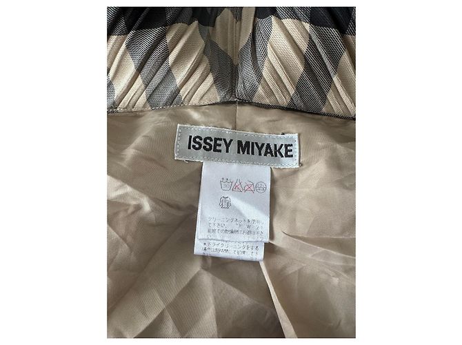 Issey Miyake Chaqueta Plisada Negro Beige Gris - vista 9