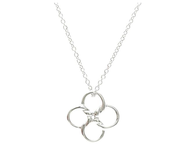 Pendente Tiffany & Co. Elsa Peretti Quadrifoglio in platino Argento - vista 3