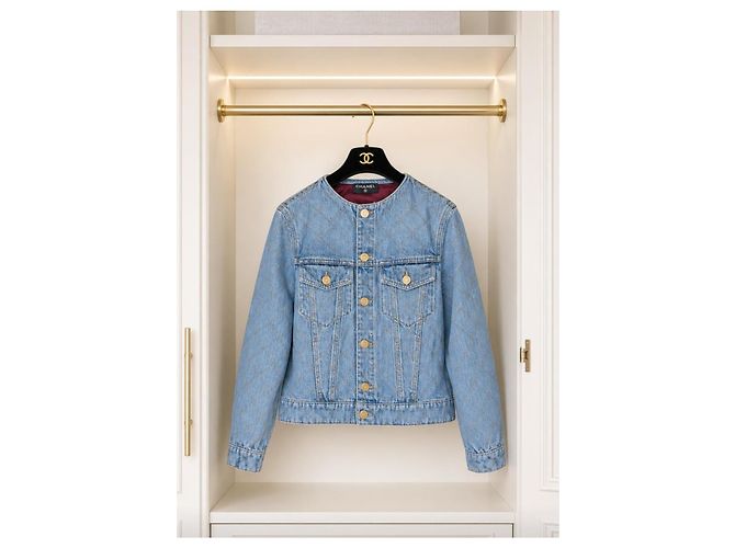 Giacca in denim monogram Chanel Blu - vista 2