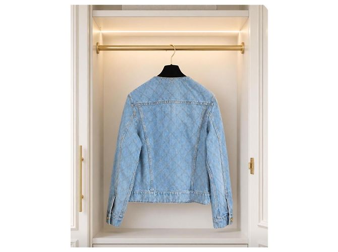 Giacca in denim monogram Chanel Blu - vista 3