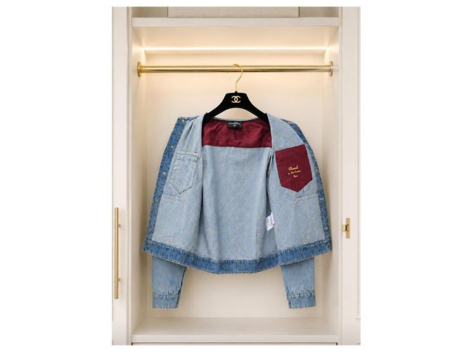 Giacca in denim monogram Chanel Blu - vista 4
