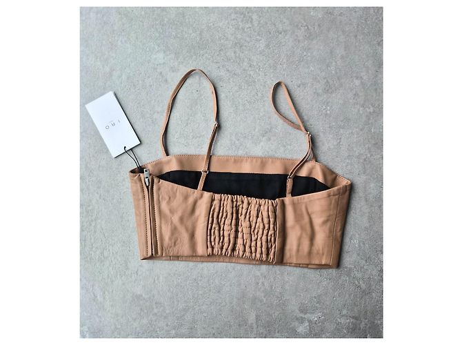 Top bustier de cuero IRO Davina beige - vista 2