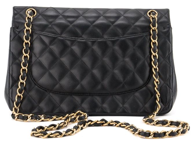 CHANEL - Borsa a tracolla Classic/Timeless Jumbo Chanel in pelle liscia nera Nero - vista 3
