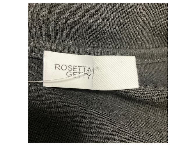 Autre Marque Rosetta Getty schwarzes Polo-Jersey-Midikleid mit langen Ärmeln - Ansicht 4