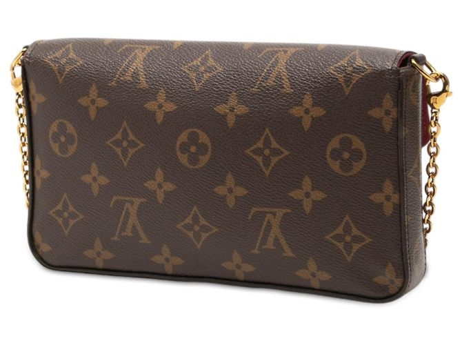 Borsa a tracolla Louis Vuitton Monogram Pochette Felicie Marrone - vista 2