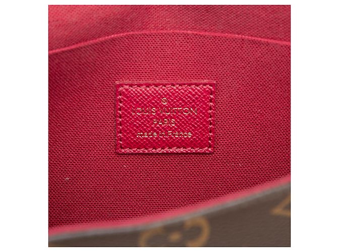 Borsa a tracolla Louis Vuitton Monogram Pochette Felicie Marrone - vista 5