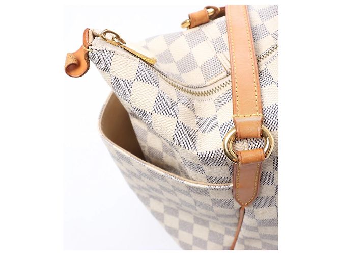 Borsa a tracolla Louis Vuitton Totally MM Damier Azur in Beige N51262 - vista 12