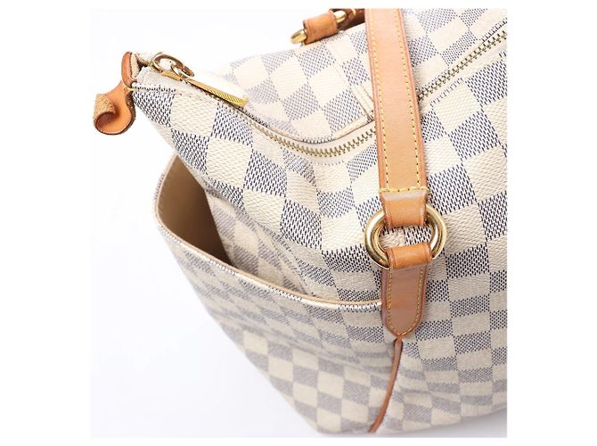 Borsa a tracolla Louis Vuitton Totally MM Damier Azur in Beige N51262 - vista 13