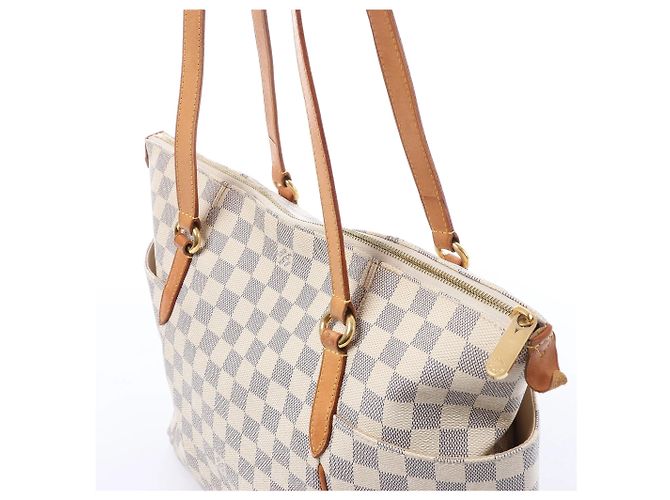 Borsa a tracolla Louis Vuitton Totally MM Damier Azur in Beige N51262 - vista 3