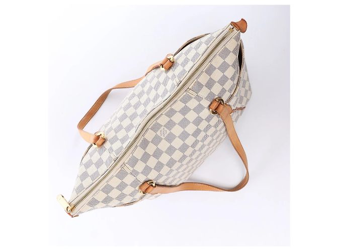 Borsa a tracolla Louis Vuitton Totally MM Damier Azur in Beige N51262 - vista 7