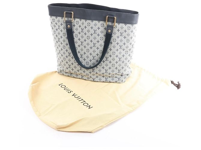 Louis Vuitton Mini Lucille GM Monogram Linen in Gray x Navy Blue M92609 Blu navy - vista 11