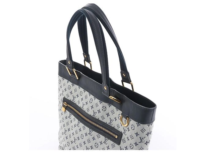 Louis Vuitton Mini Lucille GM Monogram Linen in Gray x Navy Blue M92609 Blu navy - vista 3