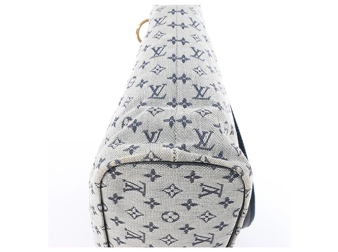 Louis Vuitton Mini Lucille GM Monogram Linen in Gray x Navy Blue M92609 Blu navy - vista 8