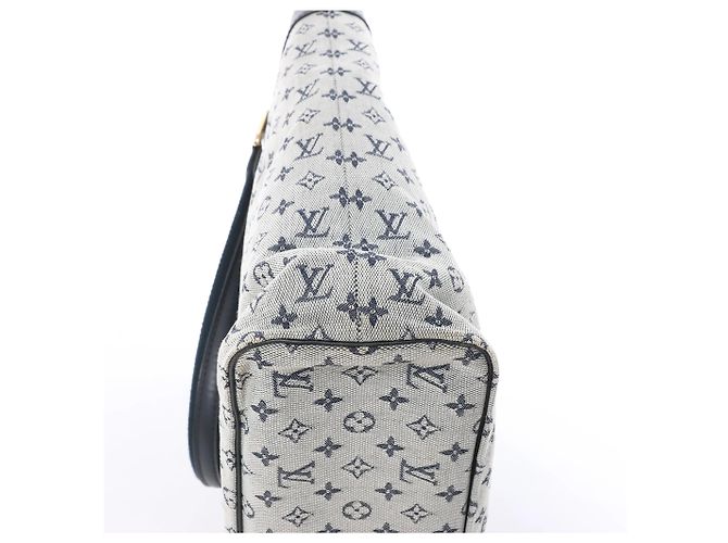 Louis Vuitton Mini Lucille GM Monogram Linen in Gray x Navy Blue M92609 Blu navy - vista 9