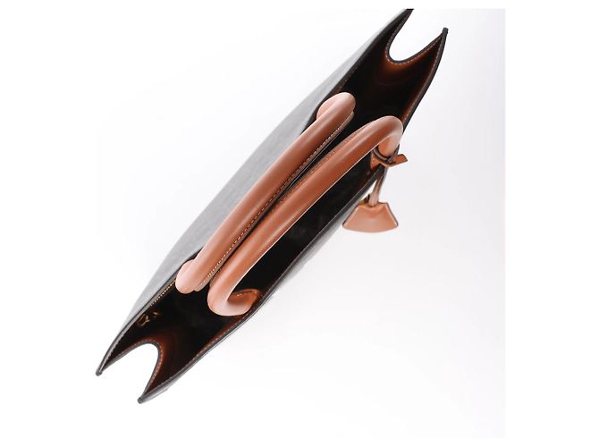 Céline Borsa a mano Celine Triomphe Vertical Cabas Large PVC x Leather in Nero x Marrone - vista 9