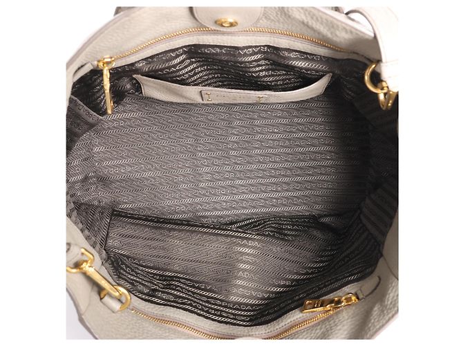 Borsa 2Way Prada in pelle Vitello Daino, Grigio - vista 11