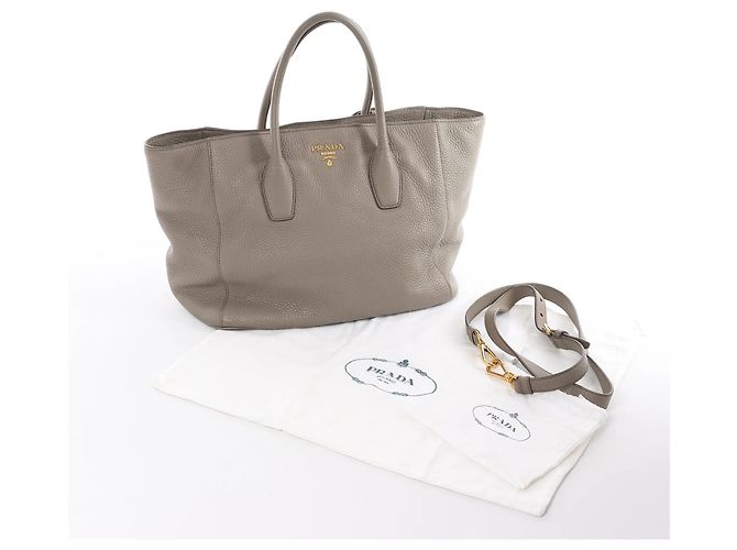 Borsa 2Way Prada in pelle Vitello Daino, Grigio - vista 13