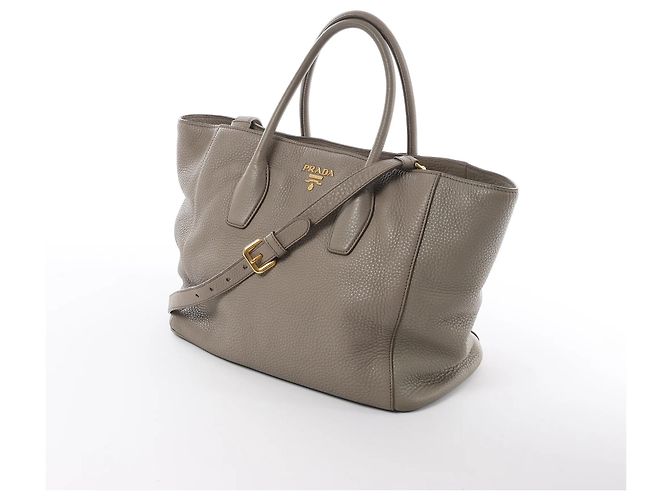 Borsa 2Way Prada in pelle Vitello Daino, Grigio - vista 2