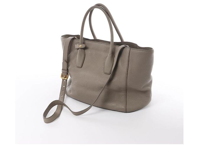 Borsa 2Way Prada in pelle Vitello Daino, Grigio - vista 3