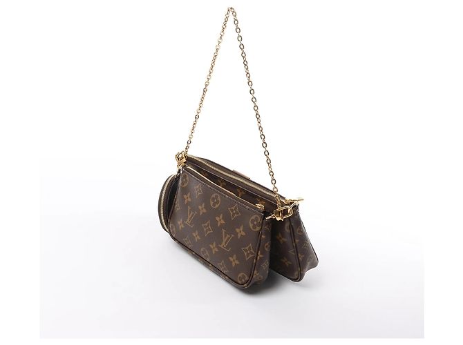 Borsa Louis Vuitton Multi Pochette Accessoires Monogram Canvas in Brown Marrone - vista 3