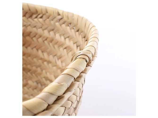 Borsa LOEWE Basket Medium in rafia x pelle Beige x Brown - vista 14