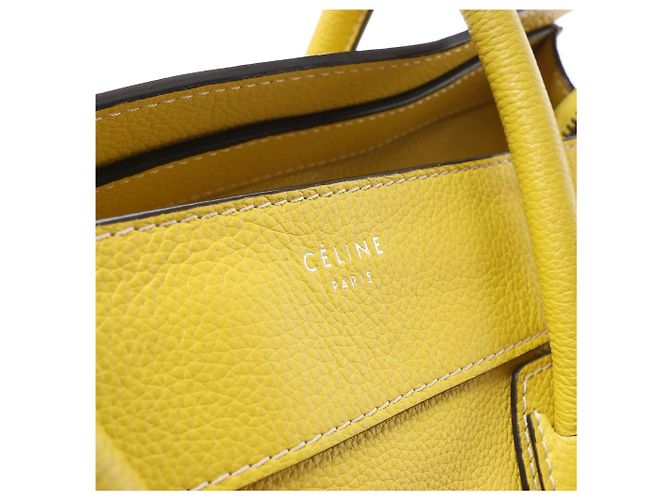 Céline Borsa a mano Celine Luggage Mini in pelle gialla Giallo - vista 11