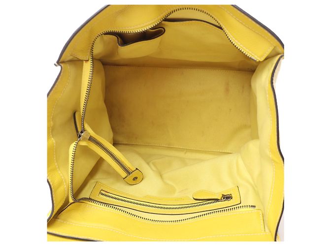 Céline Borsa a mano Celine Luggage Mini in pelle gialla Giallo - vista 12