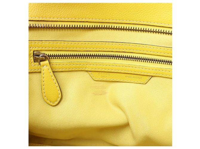 Céline Borsa a mano Celine Luggage Mini in pelle gialla Giallo - vista 13