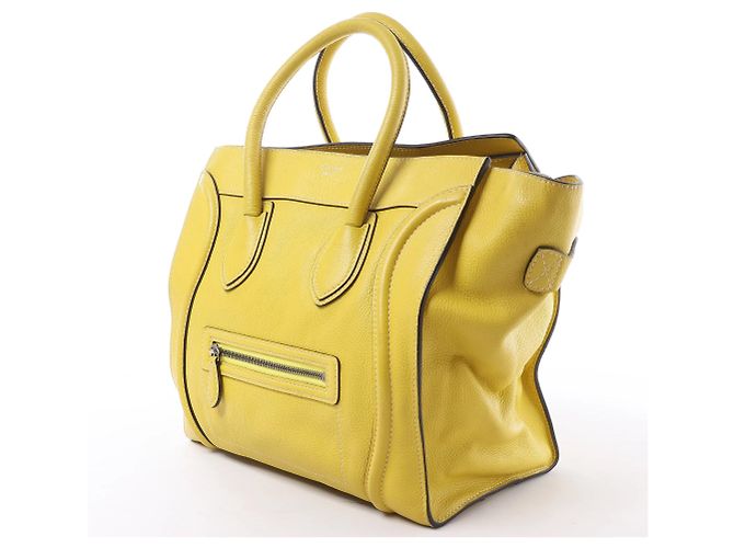 Céline Borsa a mano Celine Luggage Mini in pelle gialla Giallo - vista 2